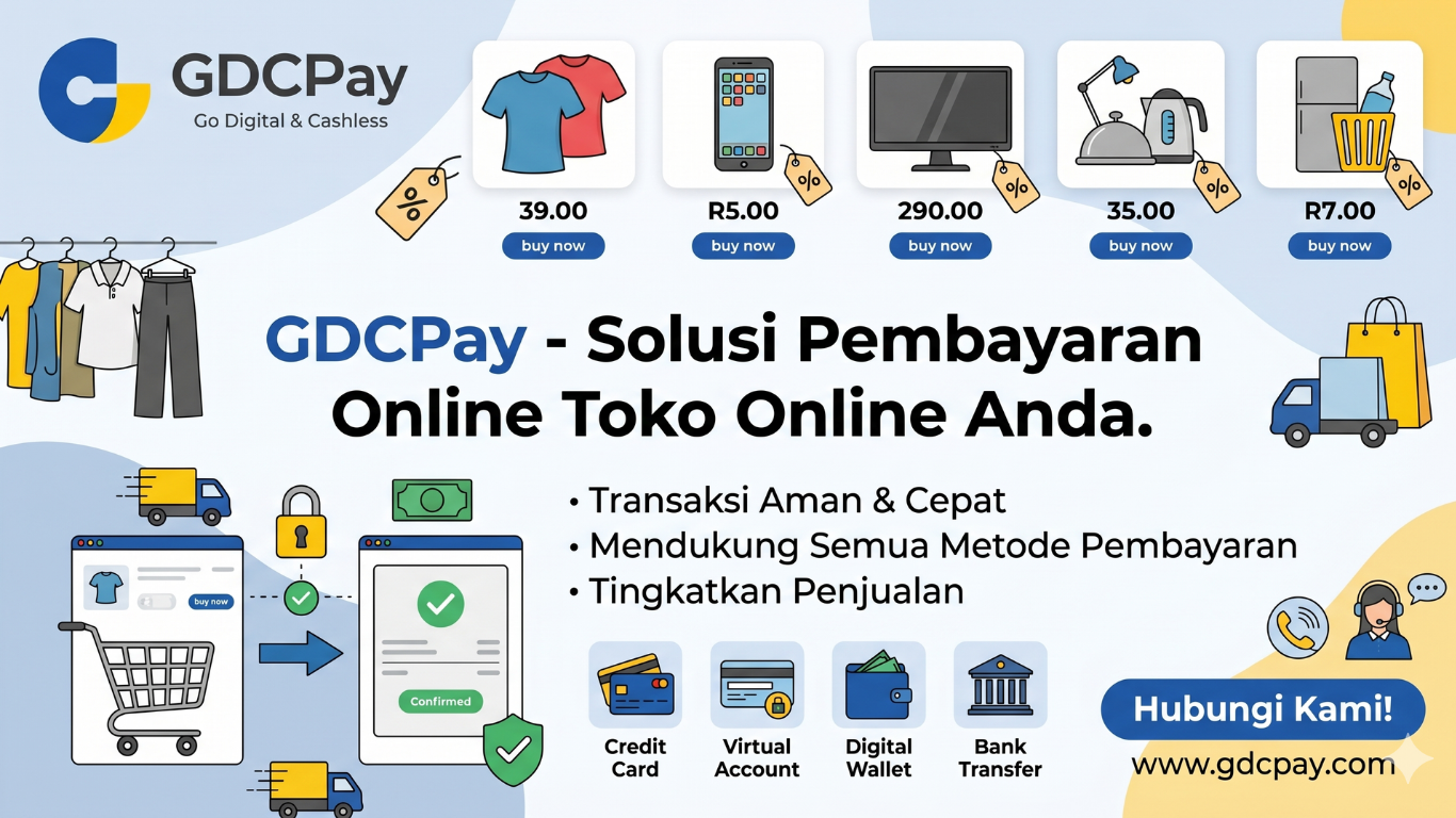 GDCPay sebagai solusi pembayaran toko online terintegrasi untuk menerima transaksi e wallet dan transfer duit secara otomatis