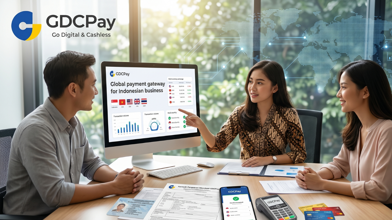Layanan GDCPay global payment gateway untuk mendukung transaksi internasional bagi perusahaan dan bisnis di Indonesia.