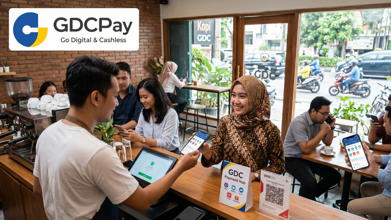 Ilustrasi recurring billing system dengan dashboard subscription billing, recurring payment gateway, QRIS All Payment, dan aplikasi QRIS Merchant