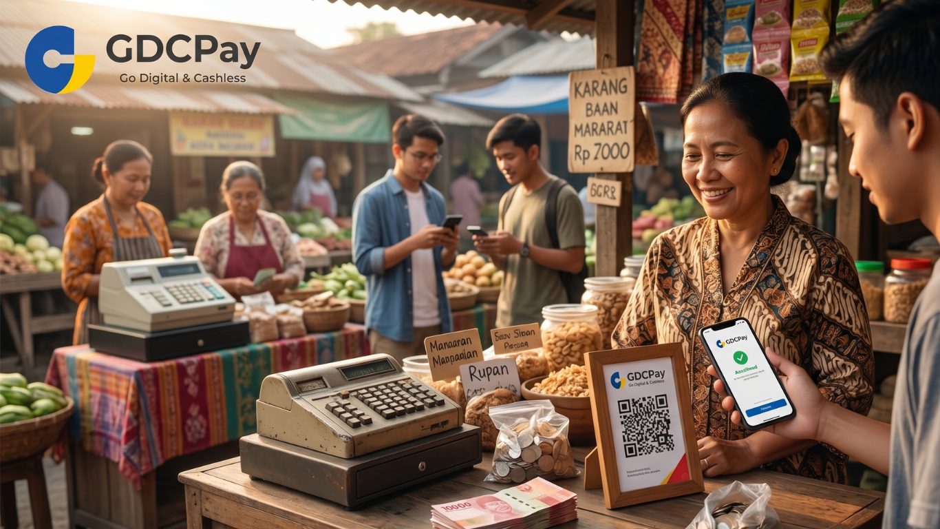 Ilustrasi trend digital payment 2026 dengan QRIS di Indonesia, AI, QRIS lintas negara, payment gateway, dan API otomatis untuk UMKM